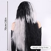 levne Syntetické trendy paruky-Syntetické paruky Curly Weave Micro Locs Vrstvený střih S ofinou na stroji Paruka Dlouhý 28&quot; A1 Umělé vlasy Dámské Klasické Pohodlné Zářící barvy Černá Bílá