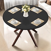 baratos Toalhas de Cozinha &amp; Mesa-capas para casa deluxe capa de mesa de vinil com elástico e forro de flanela grande padrão redondo oblongo oval