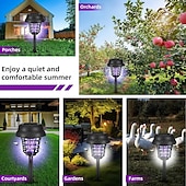 economico Illuminazione vialetto-Lampada repellente per insetti, impermeabile, con luce solare, per esterni, per interni ed esterni, per giardino, patio, luce viola e bianca.