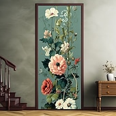 abordables Banners de Garaje y Puerta-Decoraciones de Puerta Florales Cubiertas de Puerta Tapiz de Puerta Cortina Decorativa de Puerta Fondo para Puerta Interior/Exterior Banner de Puerta Frontal para Granja