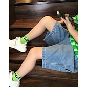 cheap Bottoms-Kids Boys Shorts Solid Color Breathable Soft Comfort Shorts School Cool Basic Black Blue Mid Waist