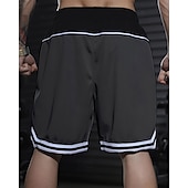 baratos Calções Estilo Casual-Homens calções atléticos Calção Shorts de basquete Bolsos Com Cordão Cintura elástica Riscas Conforto Respirável Curto Ao ar livre Esportes Clássico Casual Preto Vermelho