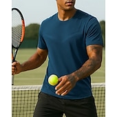 levne Pánská košile-US Open Pánské Jednobarevné Tenisové tričko Krátké rukávy Ter Emen Odvod vlhkosti Prodyšné Tenis Golf Pickleball Tričkový Armádní zelená Modrá Zelená Oblečení na tenis