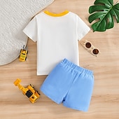 cheap Sets-Boys 3D Car T-shirt &amp; Shorts Short Sleeve Summer Daily Casual Toddler 1-5 Years Crew Neck Outdoor Vacation Loose Fit