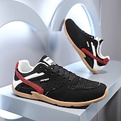 Χαμηλού Κόστους Ανδρικά Sneakers-Ανδρικά λευκά και κόκκινα αθλητικά αθλητικά παπούτσια με μαύρο σχέδιο και κορδόνια - αθλητικά, άνετα, ιδανικά για τρέξιμο, γυμναστήριο και casual ρούχα