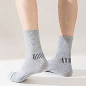 economico calzini da uomo-Per uomo 5 Paia Pacchi Multipli Calzini Calzini da Corsa Calzini Casual Nero Bianco Colore A righe Vacanza Sport &amp; Outdoor Quotidiano Base Medio Primavera Autunno Moda Casual