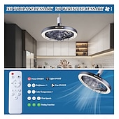 cheap Light Bulbs-1 Pc E26/27 Socket Ceiling Fan Light Remote Control Three Color Adjustable Wind Speed Timing Adjustable Dining Room Bedroom Living Room Ceiling Fan Light 100-240v