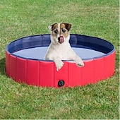 abordables Piscines, Bains à remous &amp; Fournitures-Piscine pour chien en PVC durable, comprend une serviette de bain extra large pour animaux de compagnie - parfaite pour les plaisirs d&#039;été en plein air pour chiens et chats, accessoire d&#039;été pour