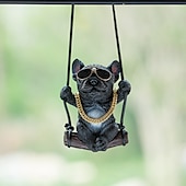 cheap Sculptures-Resin Dog Rearview Mirror Ornament, Dog Rear Mirror Accessories - Retroview Mirror Decoration - Cute Car Ornament for Truck Van Sedan for Bedrooms for Camer