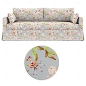 preiswerte Sofabezug-Sofabezug für Hyltarp-Sofa, gesteppt, floral, 100 % Baumwolle