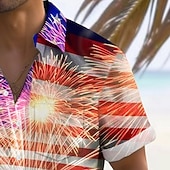  Independence Day Men's American US Flag 4th of July U.S. 250th Anniversary Patriotic Shirt Summer Shirt Button Up Shirt Short Sleeve Fashion Casual Holiday Summer Spring Turndown 3D Print Collared