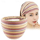 cheap Hair Styling Accessories-Boho Headbands for Women Girls Wide Hippie Hair Accessories Colorful Stripe Head Bands for Women&#039;s Hair Fashion Hairbands Turban Headwraps Non Slip