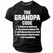 Men's Funny Grandpa Code Short Sleeve Graphic T-Shirt | Grandfather Rules Gift Tee cheap Men's Funny T shirts-Men's Funny Grandpa Code Short Sleeve Graphic T-Shirt | Grandfather Rules Gift Tee