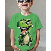 abordables Animaux 3D pour Garçon-Garçons 3D Dinosaure T-shirt Manche Courte Été Printemps Mode Basique Enfants 4-12 ans Col Rond Extérieur Occasionnel Quotidien Coupe régulière