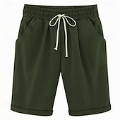 voordelige Bermuda-shorts-Dames Broeken Basic Casual Heldere kleur Huis Dagelijks Licht Blauw Grasgroen Meer groen Zwart Wit Zomer