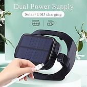 preiswerte Ventilator-Solarventilator-Hut, Baseballkappe mit Solarventilator, Sommer-UV-Schutz, breite Krempe, Netz-Strandhut, solarbetrieben/USB-Aufladung