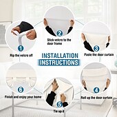 economico Accessori finestre-Copertura per Finestra in Lino Tenda per Porta in Vetro Francese Opaca Raccoglibili Ombreggiature Romane Autoadesive Isolate Termicamente Tricia Bloccaggio Luce Oscurante Privacy 1 Pannello