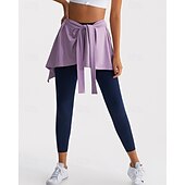 billiga Yoga shorts &amp; cyklister-Dam Yogakjol Asymetrisk fåll Kondition Byxor Svart Blå Ljuslila sporter Sportkläder Microelastisk