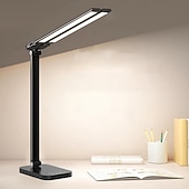 preiswerte Schreibtischlampen-LED-Schreibtischlampe mit Doppelkopf, dimmbare Touch-Steuerung und 5 Beleuchtungsmodi, zwei Schwenkarme, USB-Ladeanschlüsse, augenschonende Tischlampen für Klavier, Notenständer, Nägel, Zuhause &amp; Büro