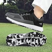 cheap Men&#039;s Golf Shoes-Men&#039;s Black and Gray Golf Shoes with Non-Slip Sole - Comfortable and Durable Footwear for Professional Golfers