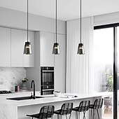 economico Luci a sospensione-Lampadari a sospensione a LED, lampade a sospensione per soffitto, lampade a sospensione in vetro e ottone, paralume, lampadari per sala da pranzo, decorazione di lusso per soggiorno 110-240 V