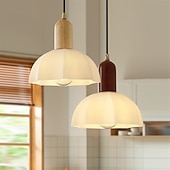 baratos Luzes pendentes-20 cm Design De Lanterna Formas geométricas Luzes Pingente Vidro Madeira Vidro Estilo Artístico Estilo Formal Estilo Moderno Artistíco Estilo nórdico 110-120V 220-240V