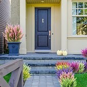 olcso Műnövények és virágok-műlevendula virág, műanyag modern kortárs szabálytalan asztali virágdekoráció, egyedi design otthoni irodába, stílusos műnövény kompozíció