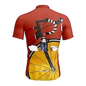 economico Maglie da uomo-Per uomo Maglia da Ciclismo Manica Corta Bicicletta Maglietta Top con 3 tasche posteriori Resistente ai Raggi UV Traspirante Asciugatura Rapida Cerniera Frontale Rosso Gli sport Abbigliamento