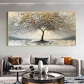 abordables peintures à l&#039;huile d&#039;arbre-Peinture à l&#039;huile originale faite à la main sur toile représentant un arbre de vie, art mural abstrait pour décoration intérieure, avec cadre tendu, sans cadre intérieur