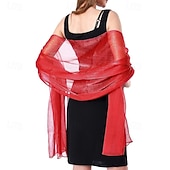 economico Scialli-Scialle Donna Elegante Signore Senza Maniche Poliestere Stole da matrimonio Con Colore puro Per Matrimonio Estate
