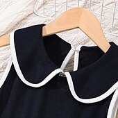 cheap Casual Dresses-Kids Girls&#039; Dress Solid Color Sleeveless Formal Casual Buttons Fashion Casual Polyester Knee-length Black Dress Casual Dress Summer 7-13 Years Black