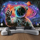お買い得  ブラックライトタペストリー-ブラックライトタペストリー 光る暗闇 パーティー UV反応 宇宙飛行士 水中のような不思議なハンギングタペストリー 壁アート 壁画 リビングルーム 寝室