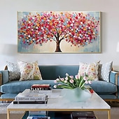cheap Tree Oil Paintings-Mintura Handmade 3D Tree Flowers Landscape Oil Paintings On Canvas Wall Art Decoration Modern Abstract Picture For Home Decor Rolled Frameless Unstretched Painting