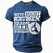 お買い得  メンズおもしろTシャツ-メンズ 面白い ビール グラフィック Tシャツ &quot;押さないでください、手にビールがあります&quot; 新奇なライフスタイルティー