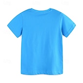 halpa T-paidat ja muut paidat-Lapset Poikien T-paita Tee Piirretty Lyhythihainen Crewneck Lasten toppi ulko- Perus Kesä Sininen 4 vuotta +