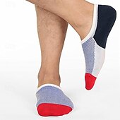 billiga herrstrumpor-Herr 4 Par Multipack Socka Löparstrumpor Vardagliga strumpor Svart Vit Färg Färgblock Semester Sport &amp; Utomhus Dagligen Grundläggande Medium Vår Höst Mode Ledigt