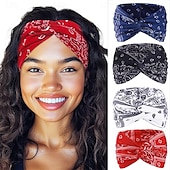 tanie Akcesoria do stylizacji włosów-4 sztuki boho bandany opaski na głowę wiązane opaski do włosów paisley głowa turban sport joga dla kobiet