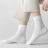economico calzini da uomo-Per uomo 5 Paia Pacchi Multipli Calzini Calzini da Corsa Calzini Casual Nero Bianco Colore Semplice Vacanza Sport &amp; Outdoor Quotidiano Base Medio Primavera Autunno Moda Casual