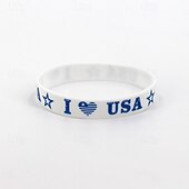 abordables Décoration du Jour de l&amp;#39;Indépendance-Bracelets de la fête de l&#039;indépendance, fête nationale, bracelets en silicone pour la fête de l&#039;indépendance des États-Unis