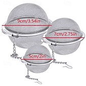 economico Accessori per bicchieri-Set da 3 pezzi in acciaio inossidabile, infusore per tè a maglie extra fini, per tè in foglie, colini da tè, infusore per tè, filtro per tè, spezie ed erbe aromatiche.