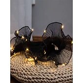 baratos Plantas e Flores Artificiais-Embalagem de presente de flores com luz LED, material de embrulho de gaze ondulada para buquê, caixa de presente de pirulito para casamento, festa, aniversário