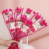 cheap Gifts-Romantic Bear Soap Bouquet, Ideal Gift for Mother&#039;s Day, Valentine&#039;s Day, Father&#039;s Day, Christmas, Wedding Party, and Home Decoration, Simulation Flower for Event Promotion