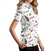 Χαμηλού Κόστους Γυναικείο πουκάμισο-Γυναικεία Γραφική Πουκάμισο τένις Κοντομάνικο Στάμπα UPF50+ Γρήγορο Στέγνωμα Τέννις Γκολφ Μπάντμιντον Περιλαίμιο Polo Μπλουζάκι Μπολύζες Λευκό Ροζ Ουρανί Ρούχα τένις