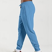preiswerte Jogginghosen-Herren Jogginghose Hose Kordelzug Tasche Elastischer Bund Einfach Komfort Atmungsaktiv Täglich Outdoor Ferien Urlaub Mode Blau Schwarz Mikroelastisch