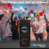 abordables Haut-parleurs-Enceinte de fête Bluetooth avec lumières RVB – Son stéréo puissant de 4 pouces, appairage TWS, LED colorées, rechargeable, pour événements en plein air, soirées dansantes à la maison ou karaoké