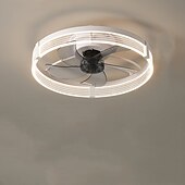 Недорогие Потолочные светильники с вентилятором-потолочный вентилятор с круговым световым кольцом, 22&quot; &amp;дистанционное управление, синхронизация &amp;Потолочный вентилятор с тремя светодиодами, 6 скоростей ветра, современный потолочный вентилятор для