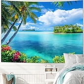 billige Havstrand Teppe-Landskap Hav Hengende Tapestry Veggkunst Stor Tapestry Mural Dekor Fotograf Bakgrunn Teppe Gardin Hjem Soverom Stue Dekorasjon