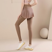 baratos Saias e Skorts Femininos-Mulheres Cor Sólida Camisa de tênis Pregueado Bolsos laterais Secagem Rápida Tênis Golfe Pickleball Calças Preto Café Cinzento Roupas de tênis