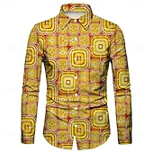 abordables Tapas-Retro Antiguo Años 70 Camisas Disco Geométrico Psicodélico Disfraz Hombre Víspera de Todos los Santos Carnaval Festival de Música Desfile del orgullo Adulto Camisas