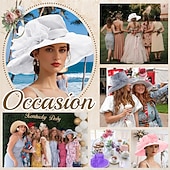 billiga Fascinatorer &amp; Hattar-1950-tals Retro Vintage Derbyhatt Kyrkohatt Kentucky Derbyhatt Gentlewoman Noblewoman Kvinnors Derby Ascot Hästkapplöpning Festival Vuxenhatt Vår  Sommar